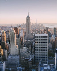 a cityscape with the words new york city